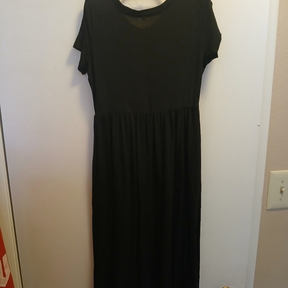 #218 Black T-Shirt Dress Size L - Picture 2 of 5